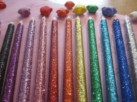 rainbow glitter pencil