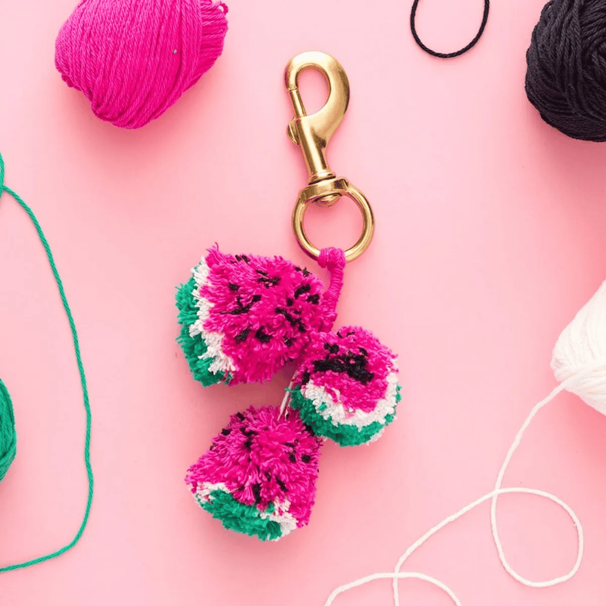 diy pom pom keychain