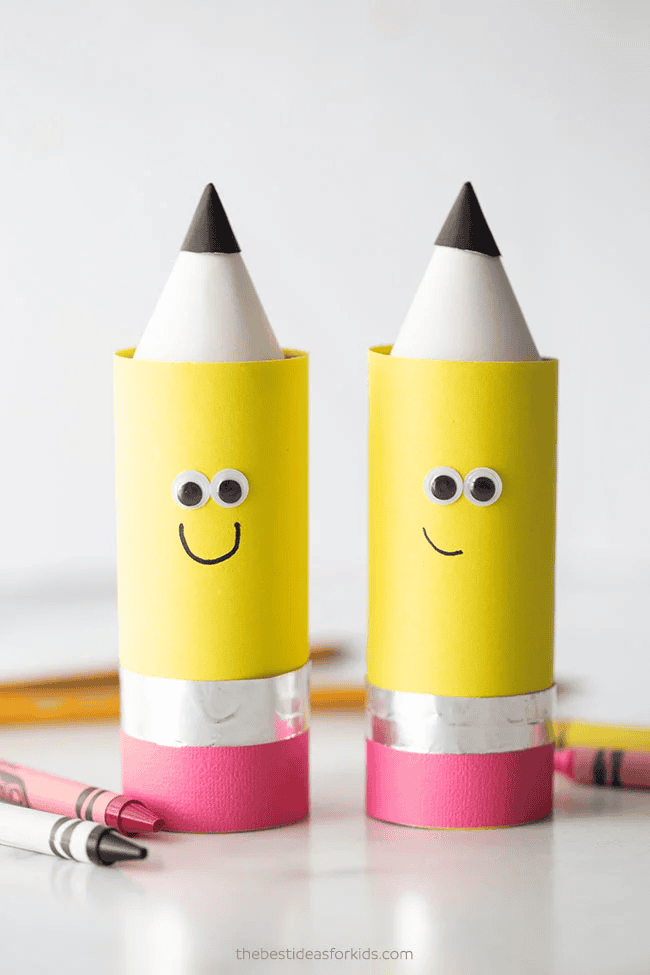 toilet paper roll pencil