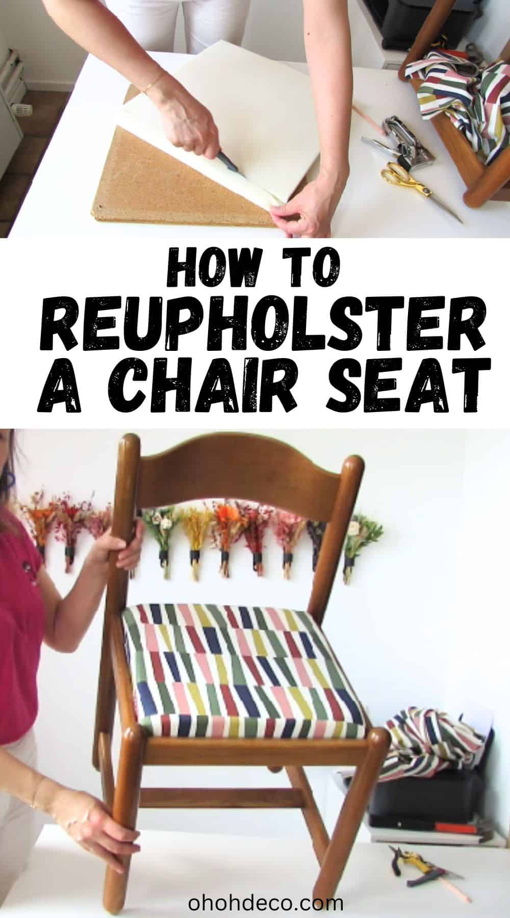 how to reupholster a chair seat