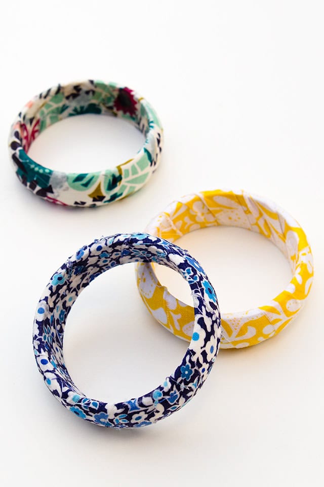 fabric wrapped bangles diy