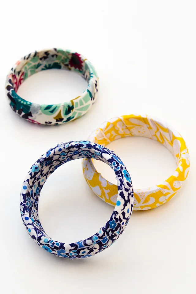 fabric wrapped bangles diy