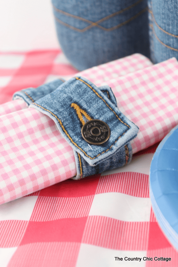 diy denim napkin ring