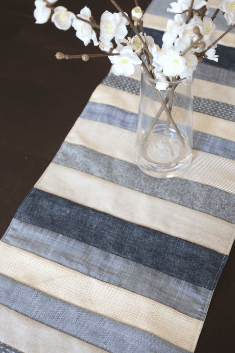 linen and denim table runner