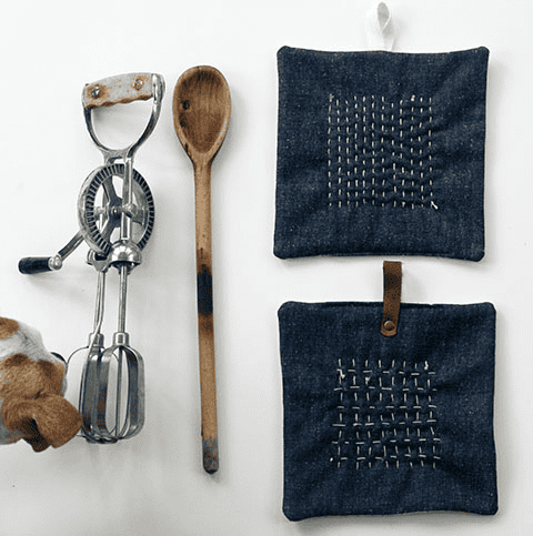 diy sashiko potholder