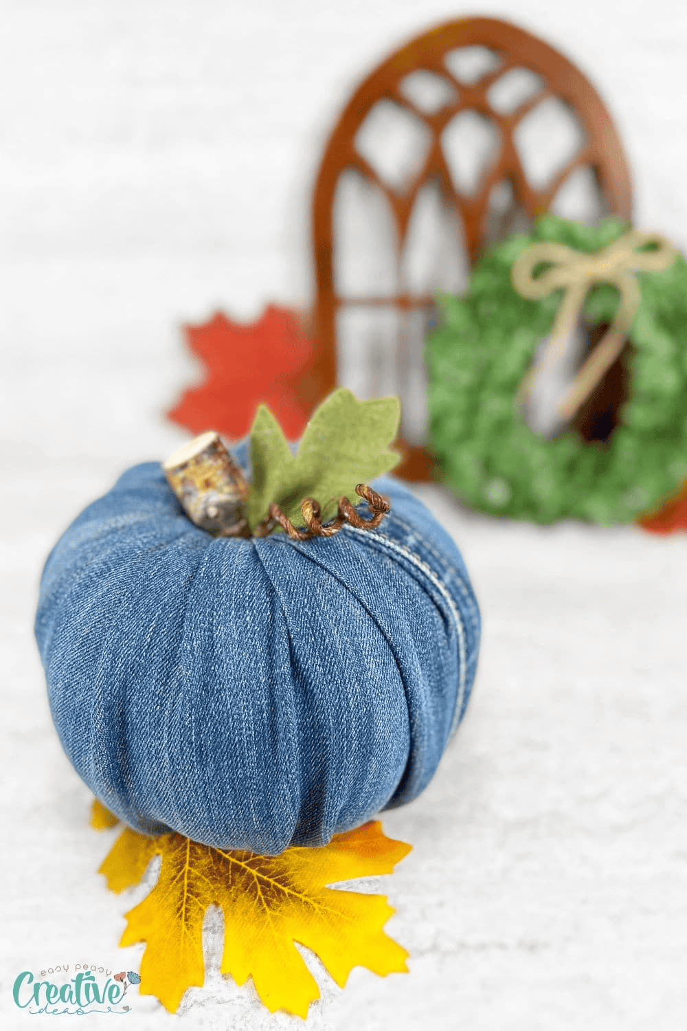 diy pumpkin with old jeans