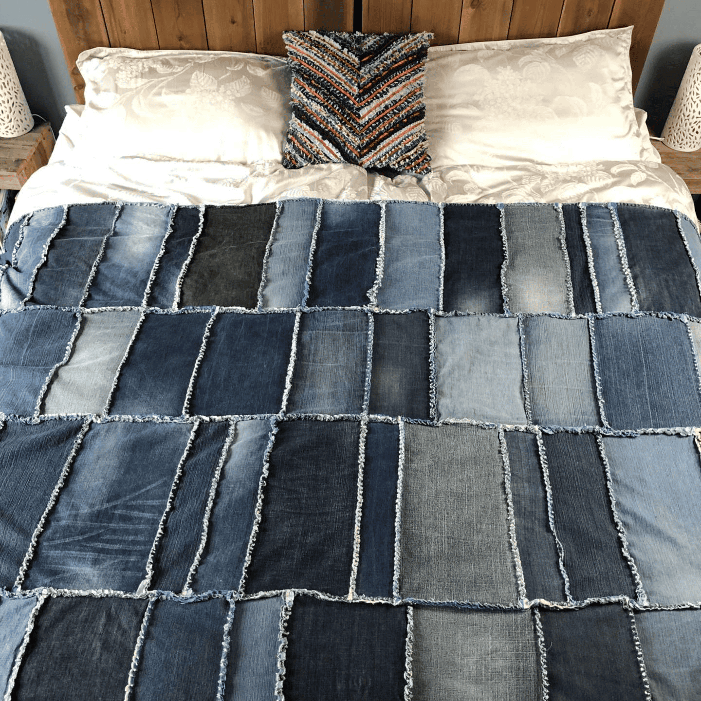 large rag denim quilt