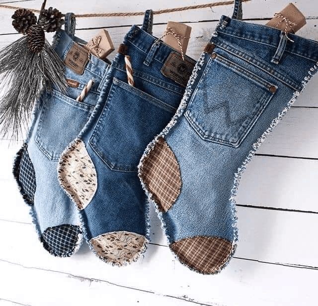 diy denim christmas stocking