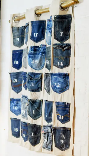 denim wall organiser diy