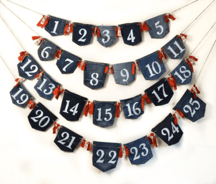 jeans pockets advent calendar diy