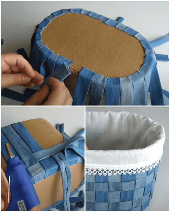 easy to make denim basket