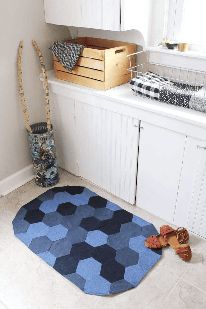 how to sew a denim mat 