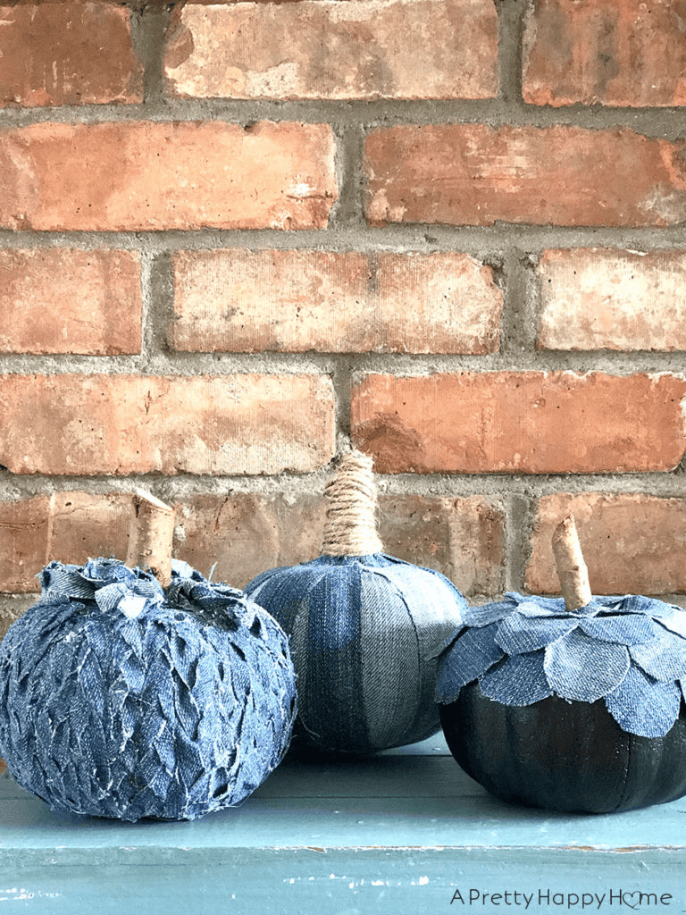 upcycled denim diy pumpkin
