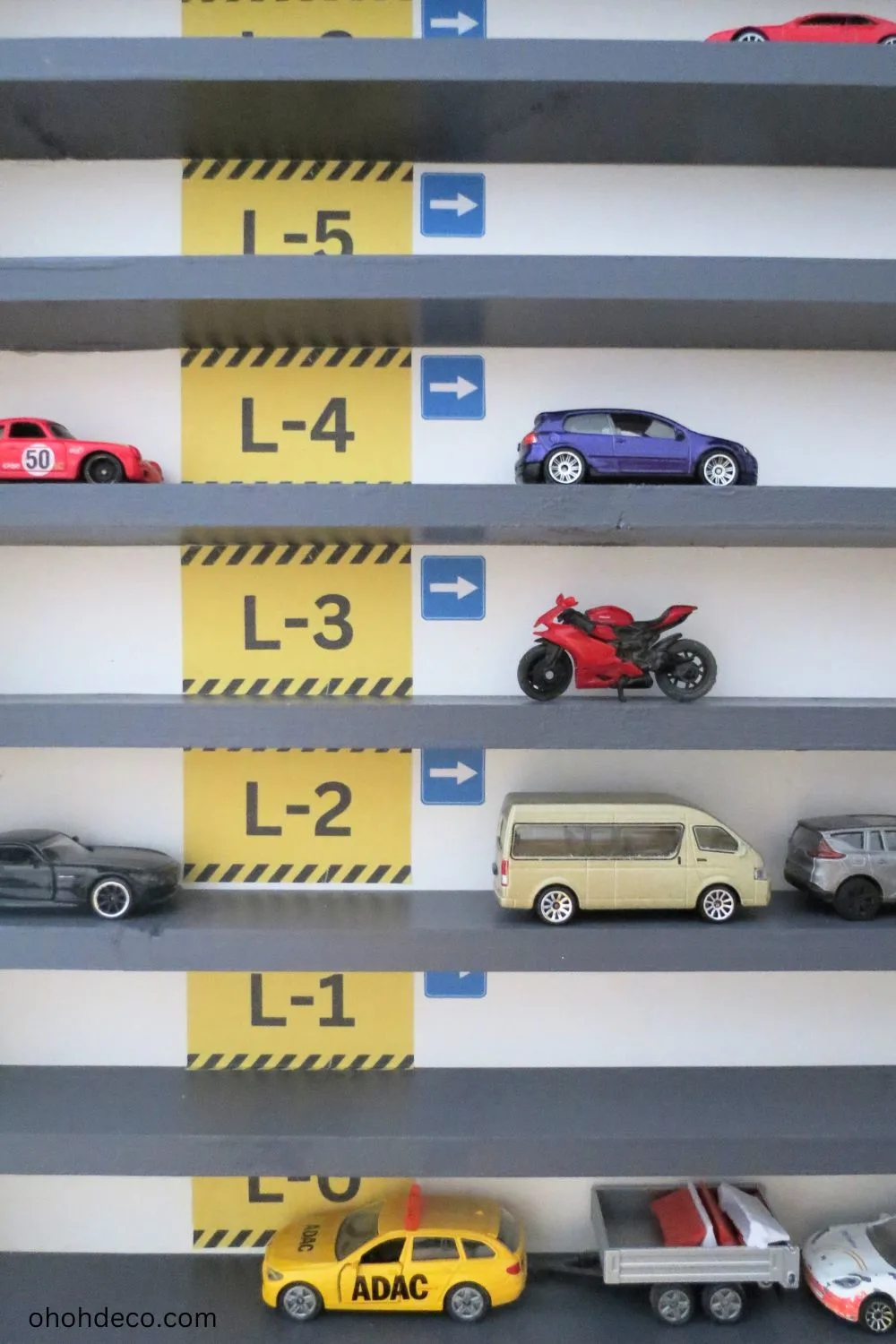 parking lot toy car display shelf