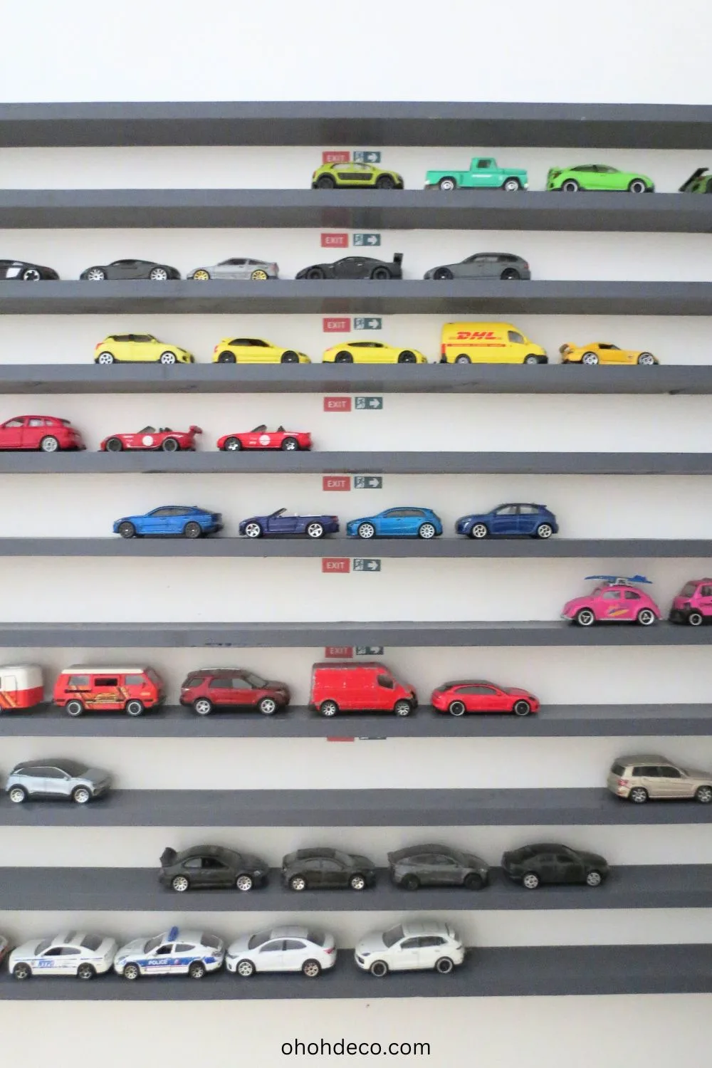 easy to make toy car display shelf