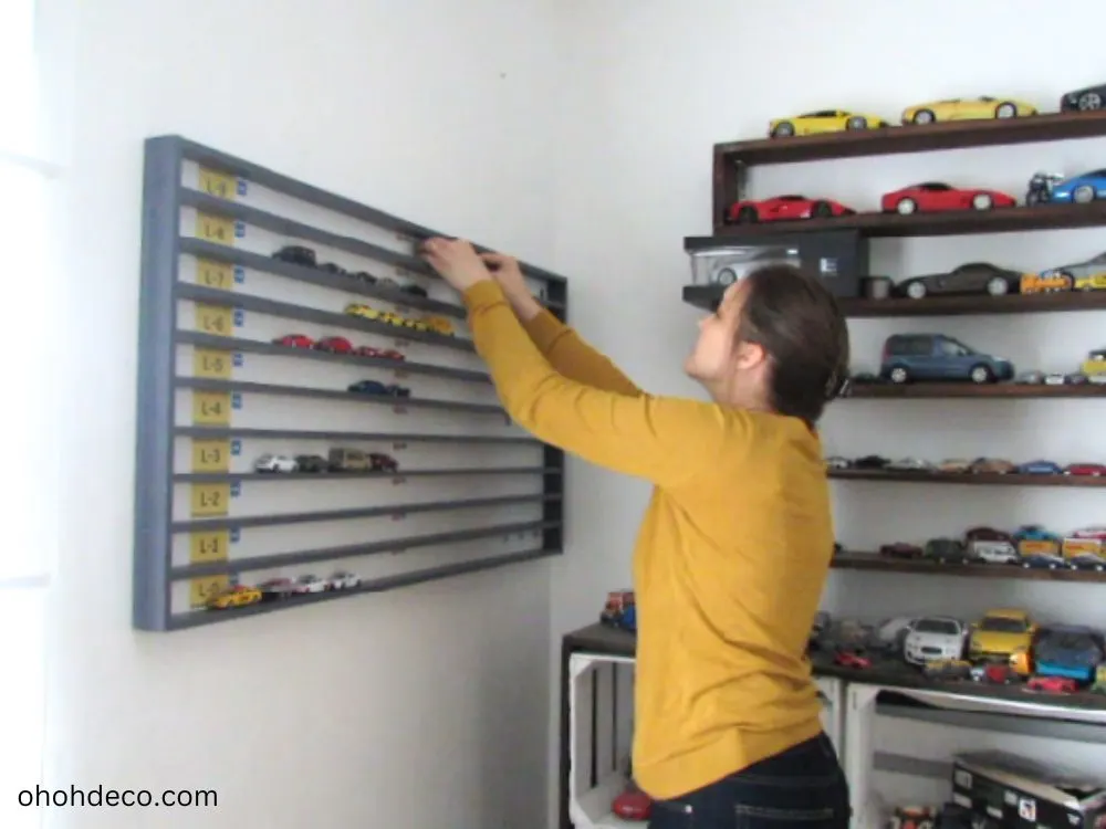 display your diecast collection in the toy car display shelf