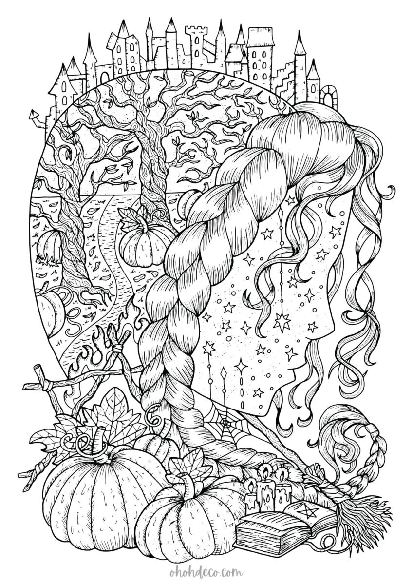 Pumpkin adults 5 Coloring Pages - Ohoh deco