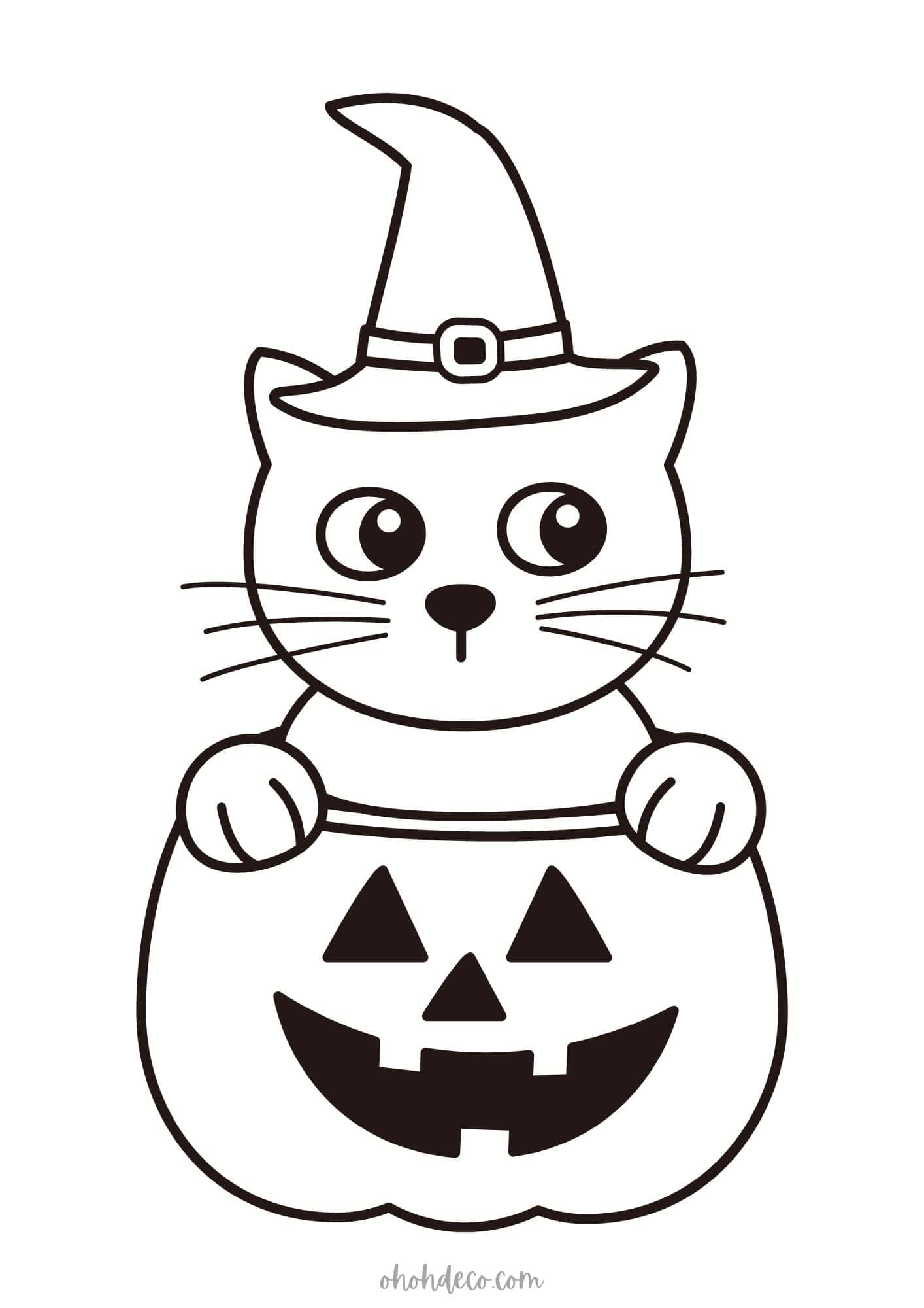 cat halloween coloring pages