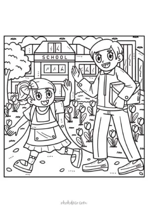 back-to-school coloring sheet