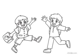 boys back-to-school coloring sheet