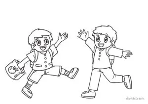 boys back-to-school coloring sheet