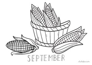 september corn coloring page