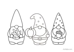 fall gnome coloring page