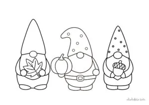 fall gnome coloring page