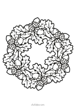 fall wreath coloring page