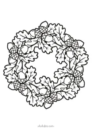 fall wreath coloring page