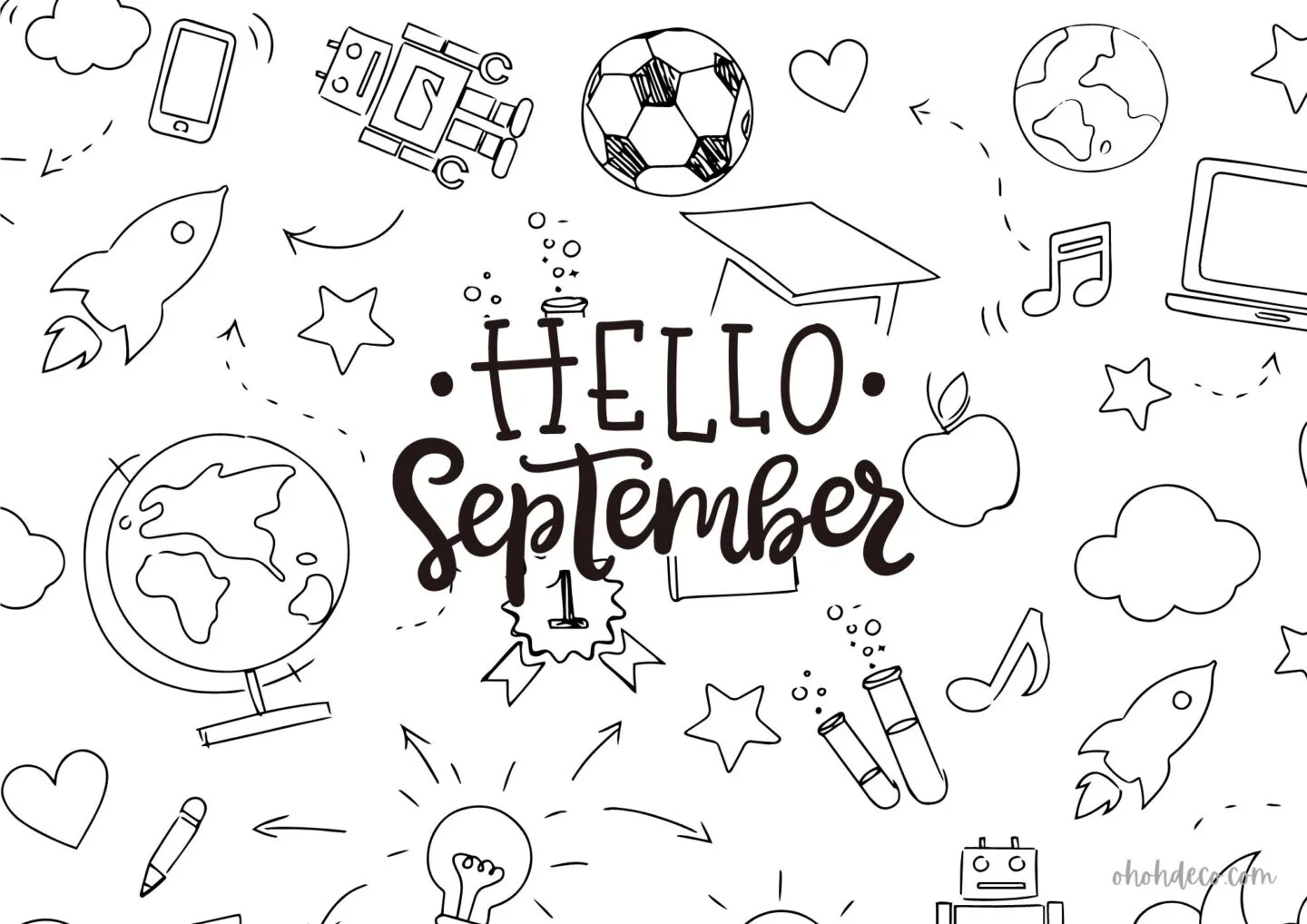 hello september color sheet