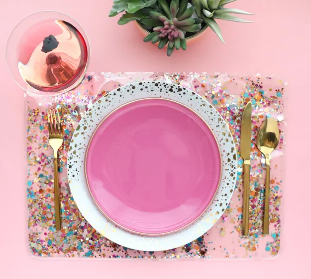 diy confetti placemat