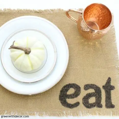 burlap placemat