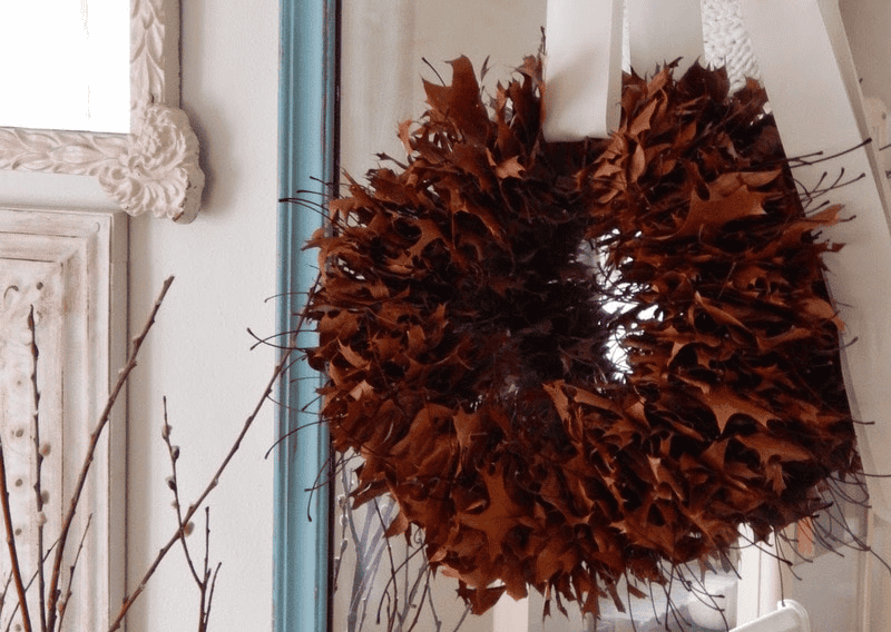 Fall Crafts for Adults leaves wreath