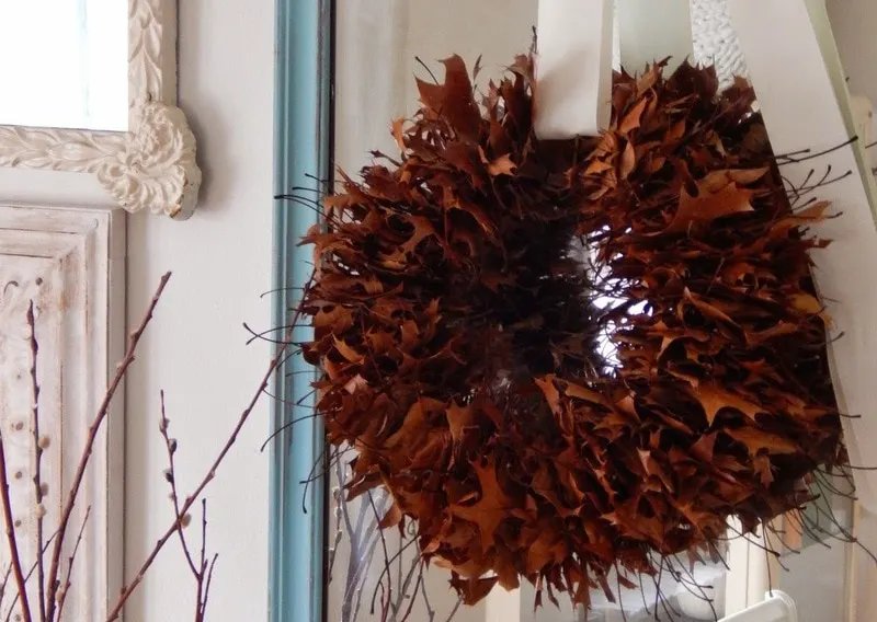 Fall Crafts for Adults leaves wreath