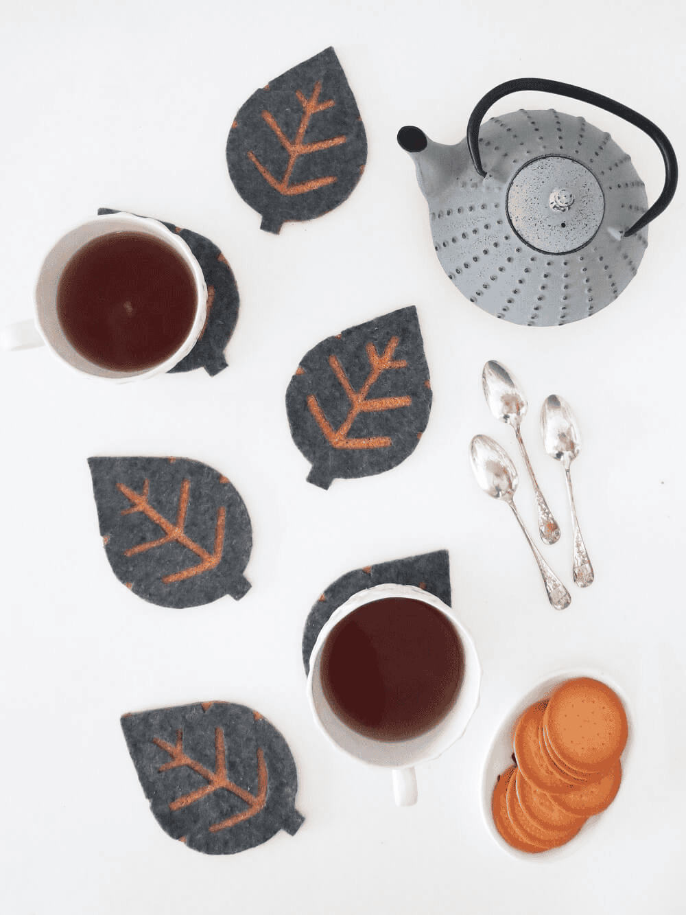 Fall Crafts for Adults leaf coasters