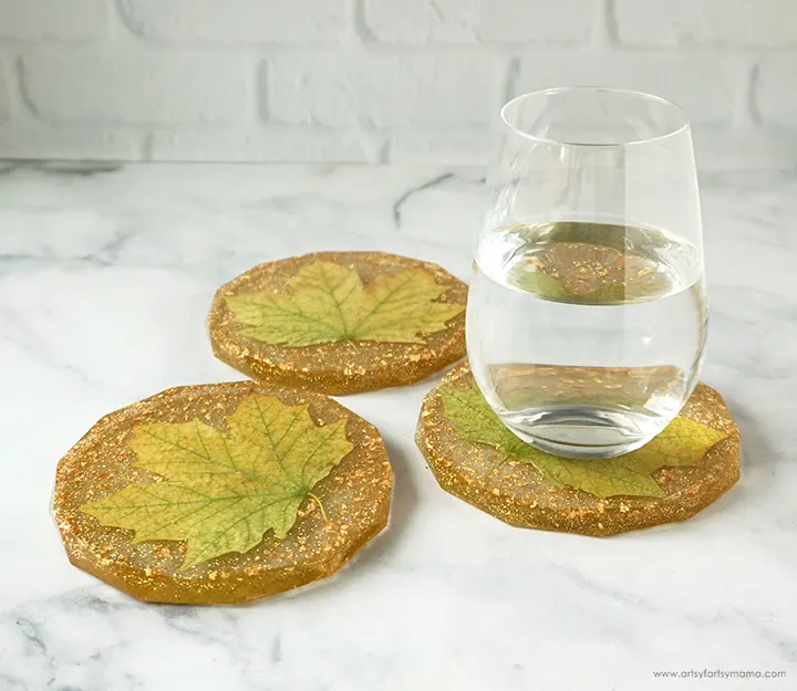 fall leaf coasters diy