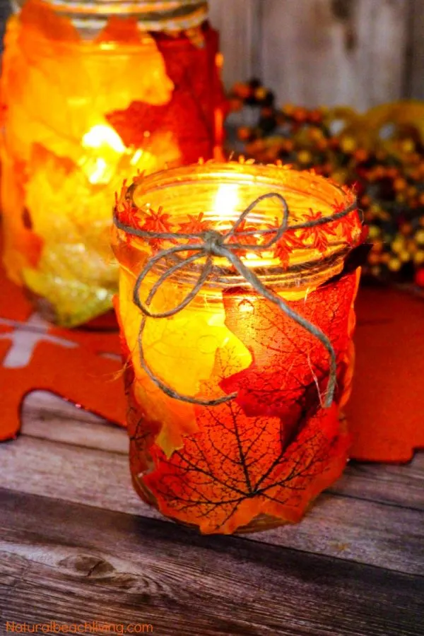 fall leaf votive candle