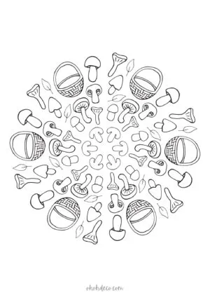 mushroom coloring page