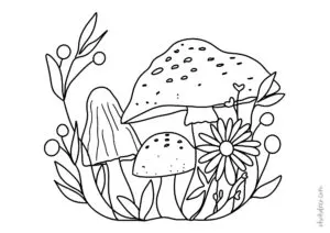 mushroom coloring page
