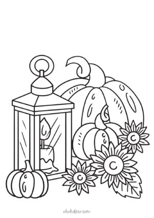 pumpkin sunflower coloring page