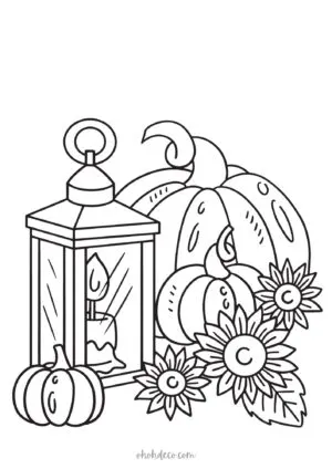 pumpkin sunflower coloring page