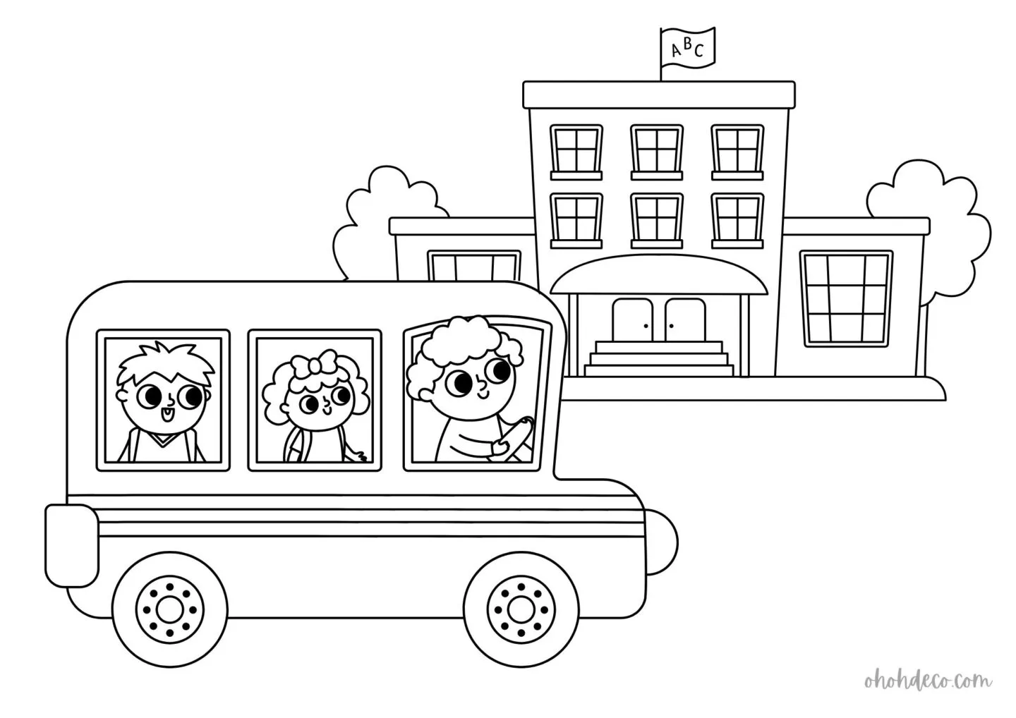 school bus coloring page