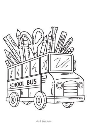 school bus color sheet