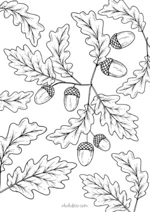 fall leaf coloring page