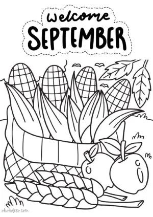 welcome september coloring page