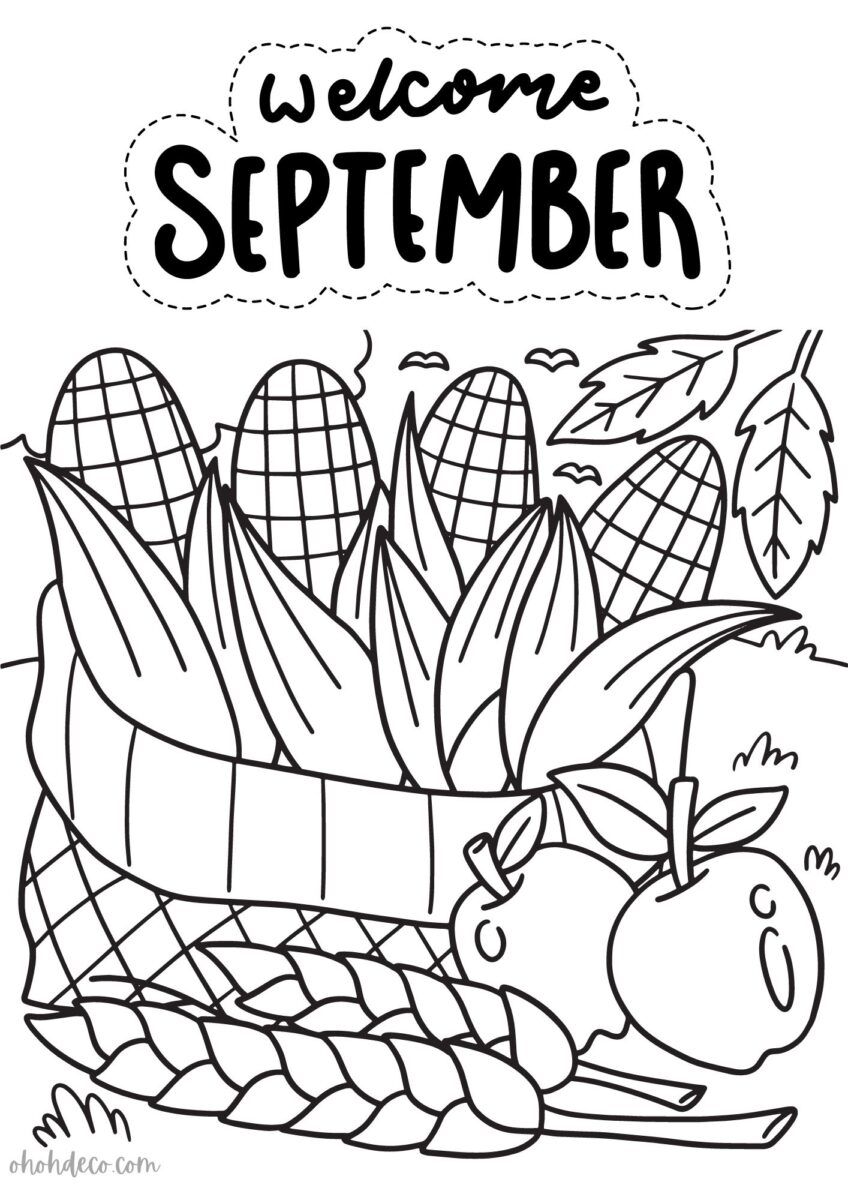 Welcome september coloring page ohoh deco