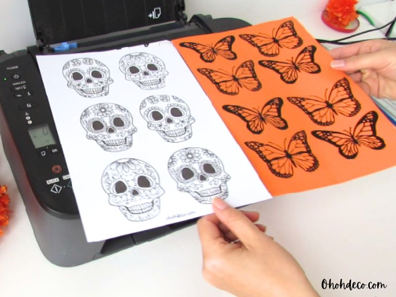 sugar skull and butterflies printables