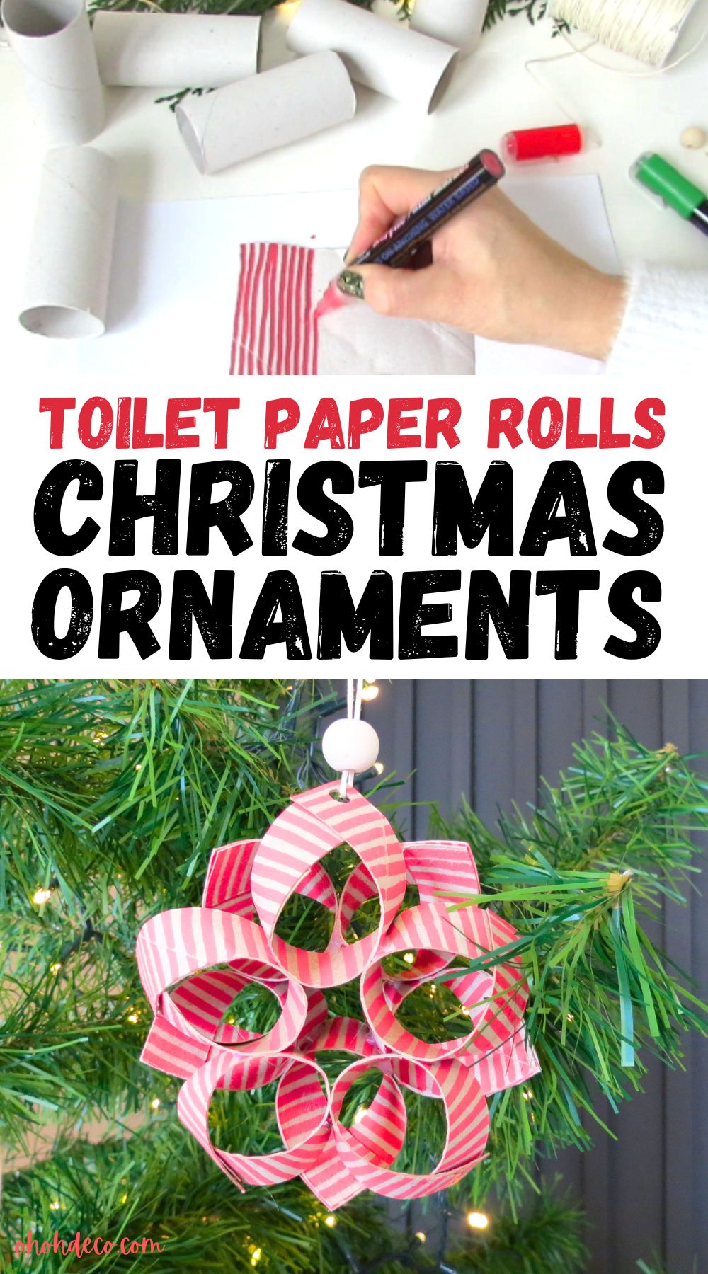 Cómo hacer decoraciones navideñas con rollos de papel higiénico