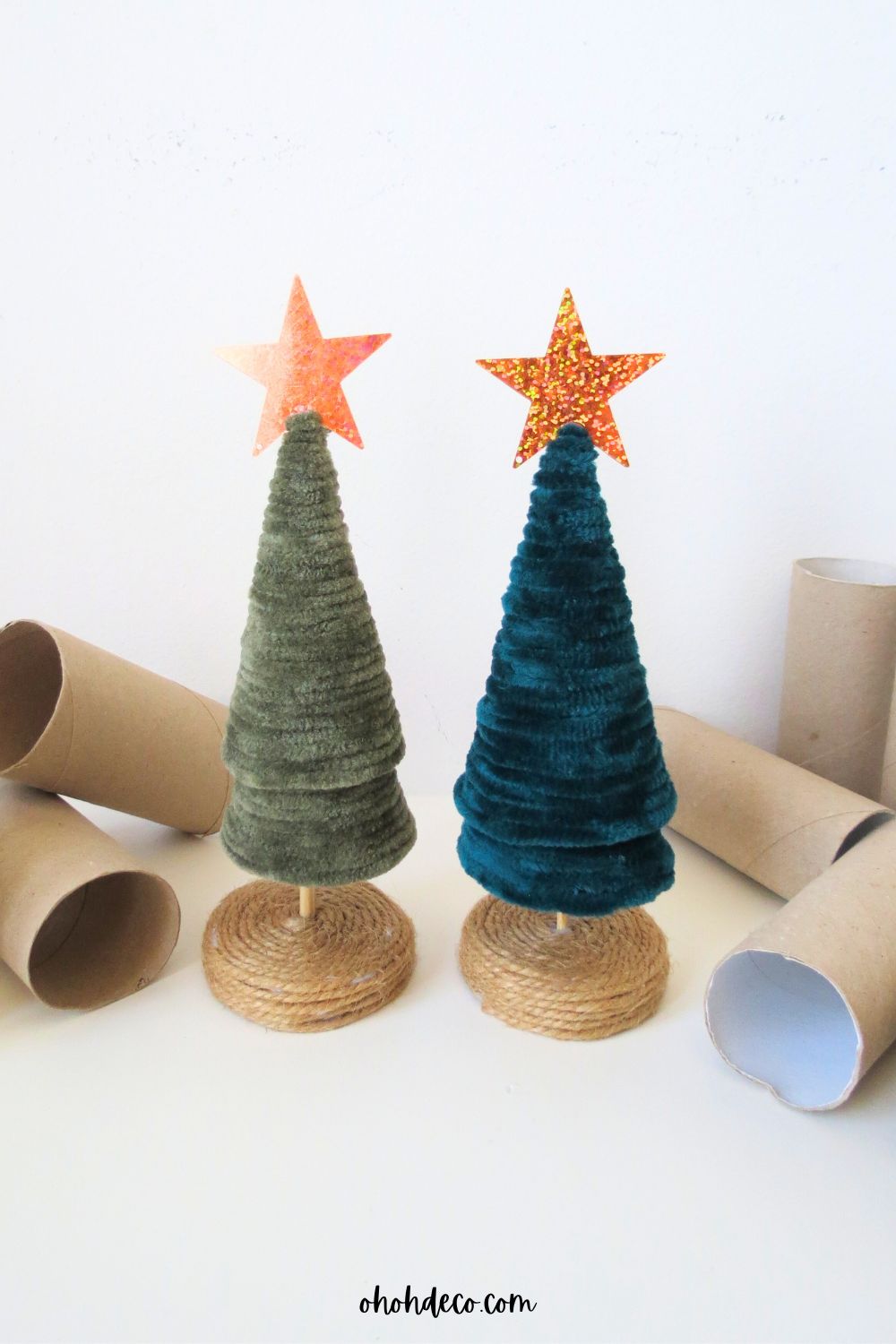 diy mini christmas tree with toilet paper rolls